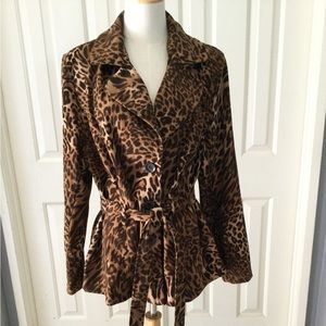 Cheetah Blazer Button Up with Belt